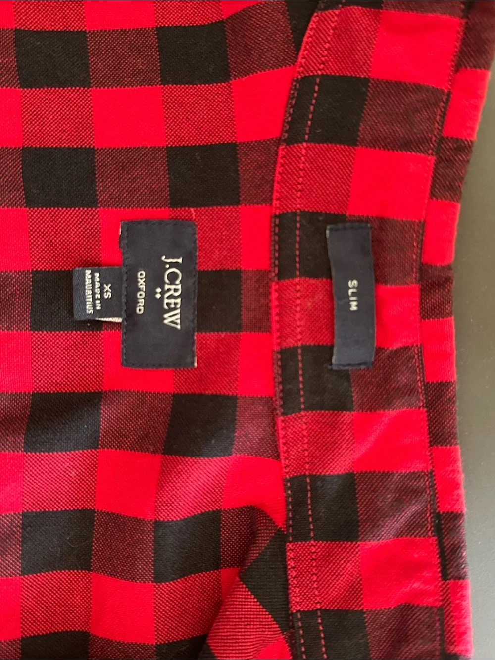 J. Crew Red and Black Buffalo Check Button-Down Shirt